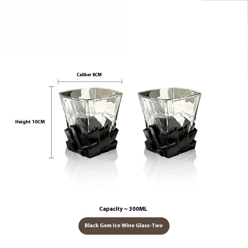Glass with Wine Glass Creative Light Luxury Glass Premium Whiskey Cup | Ice Cubes