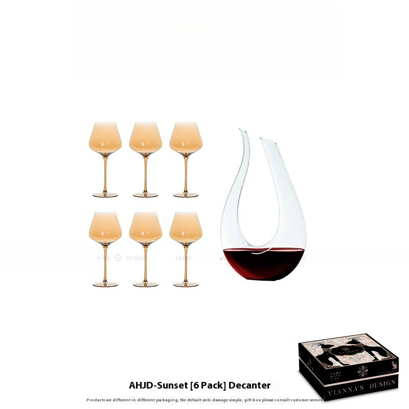 Amber glass tall red wine glass Nordic wine glass decanter set