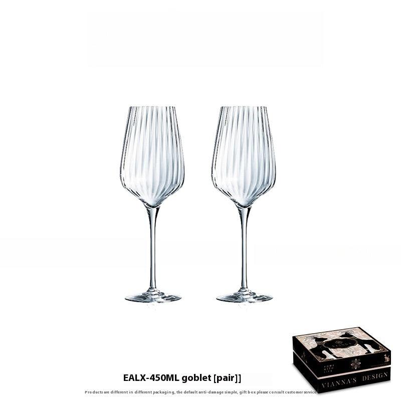 Nordic minimalist striped glass red wine glass tall champagne glass wine glass