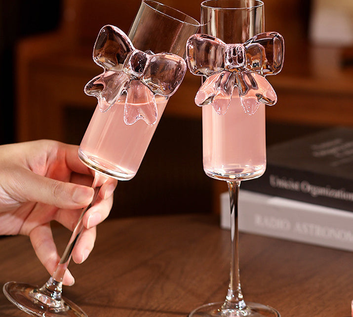 High-value butterfly high-foot glass champagne glass household wine glass crystal glass