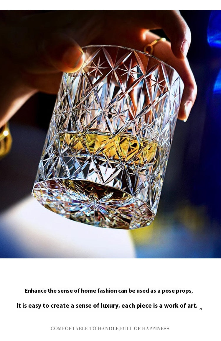 Cups High-end hand-carved K9 crystal glass whiskey foreign wine cup | Star