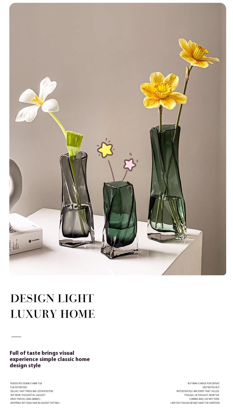 Tlife · Beauty · Vase Light Luxury High-end Ornament Flower Arrangement Living Room Glass Creative Art | Ermei