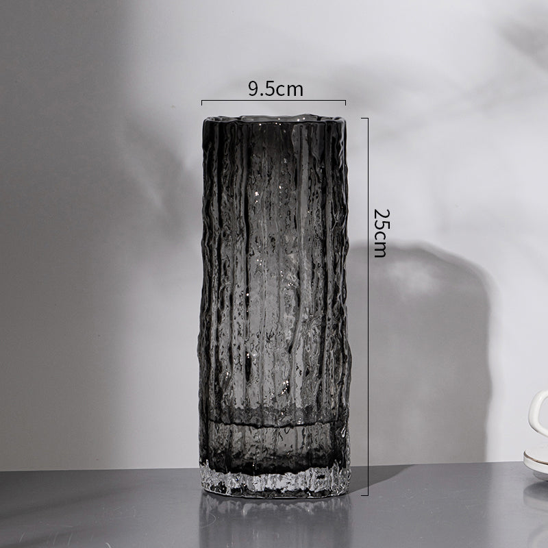 Glacier Vase Glass Transparent Flower Arrangement Living Room Dining Table Ornament | Extreme Frozen