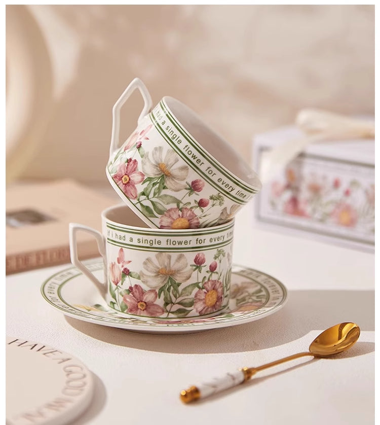 Tlife · Sunny · Cups Ceramic Coffee Cups Saucers Premium French Vintage Mugs Home | Sunny