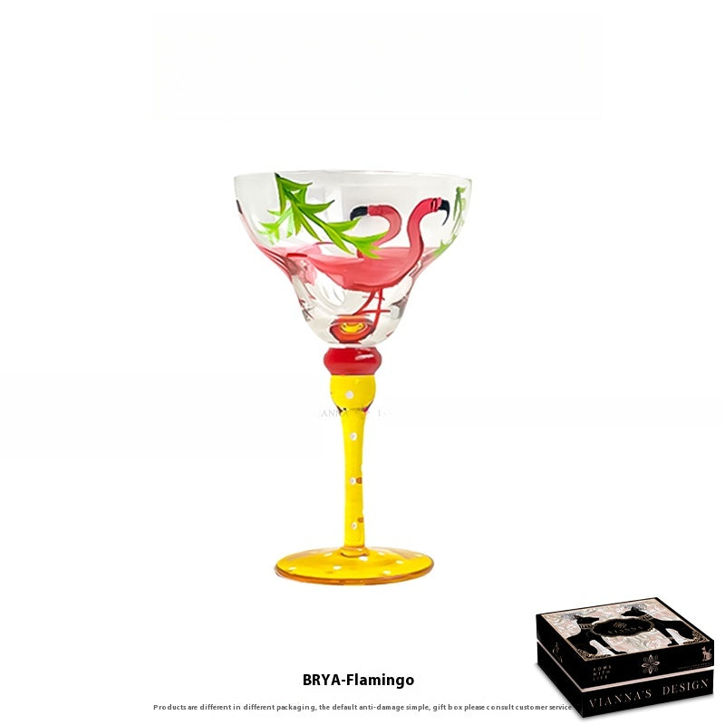 High-value hand-painted stained glass red wine glass cocktail glass birthday gift