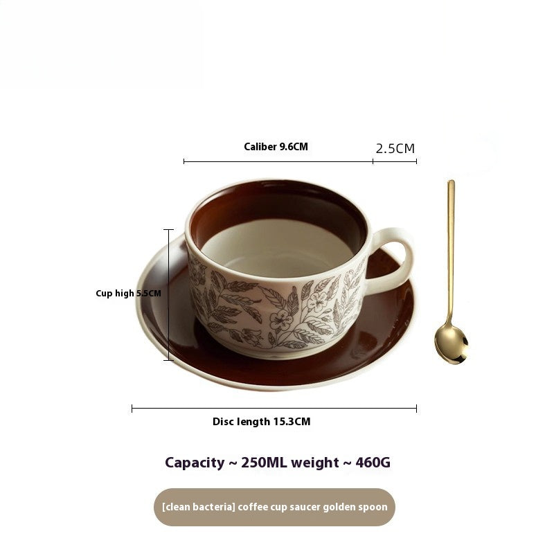 Cups Medieval Coffee Cups and Saucers Delicate Household Ceramic Cup Set French | Qinghan