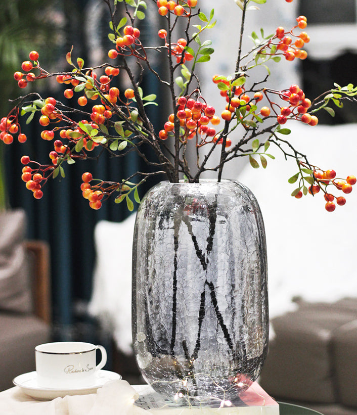 Creative light luxury cracked glass flower arrangement transparent home decoration | Ice flowers