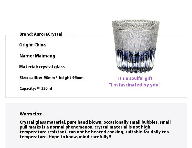 Edo Cut Maimang Cup Crystal Whiskey Glass Premium Holiday Gift Handmade Gift Box