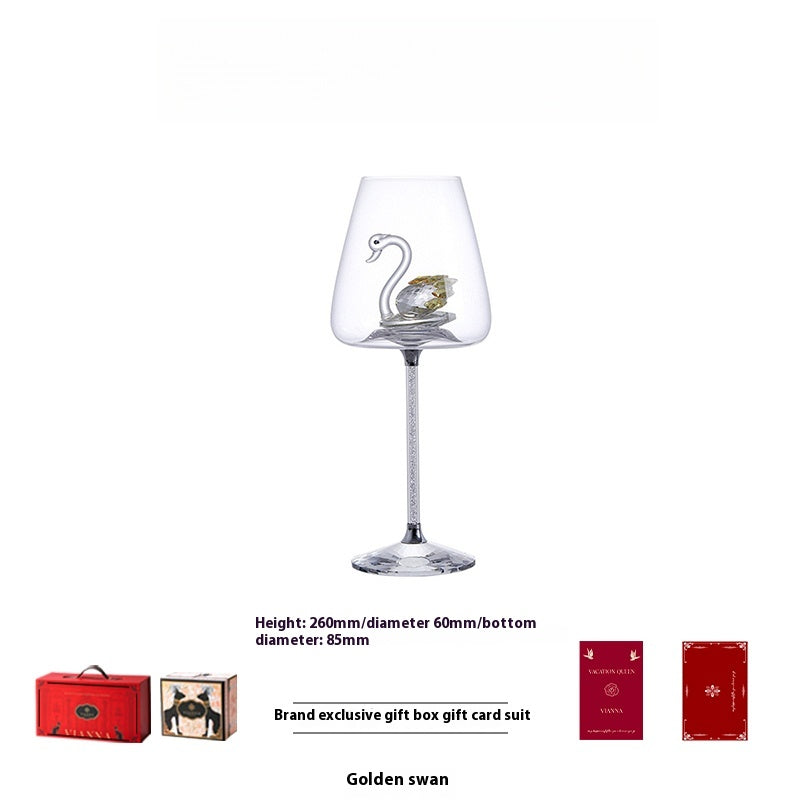 High-end crystal red wine glass set, household goblet wine glass souvenir