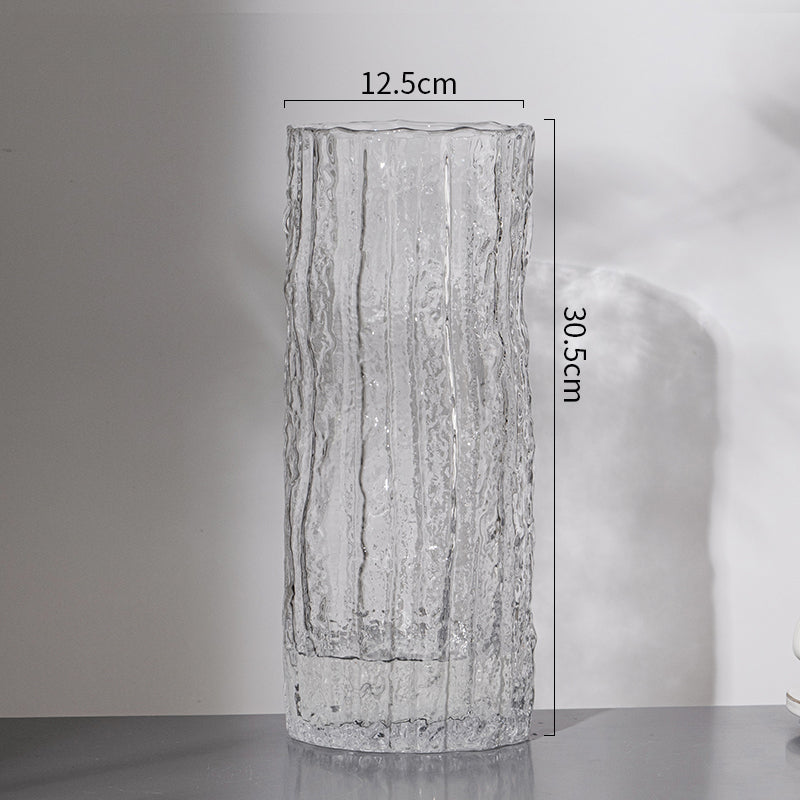 Glacier Vase Glass Transparent Flower Arrangement Living Room Dining Table Ornament | Extreme Frozen