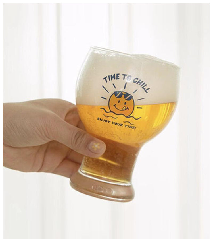 Beer Cup Glass Household Drinking Cup Creative Milk Cup | Smile