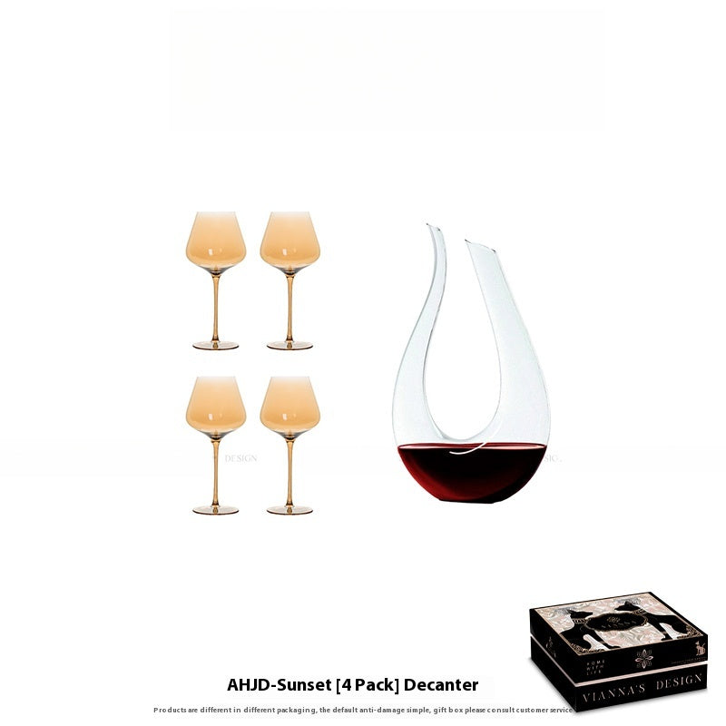 Amber glass tall red wine glass Nordic wine glass decanter set