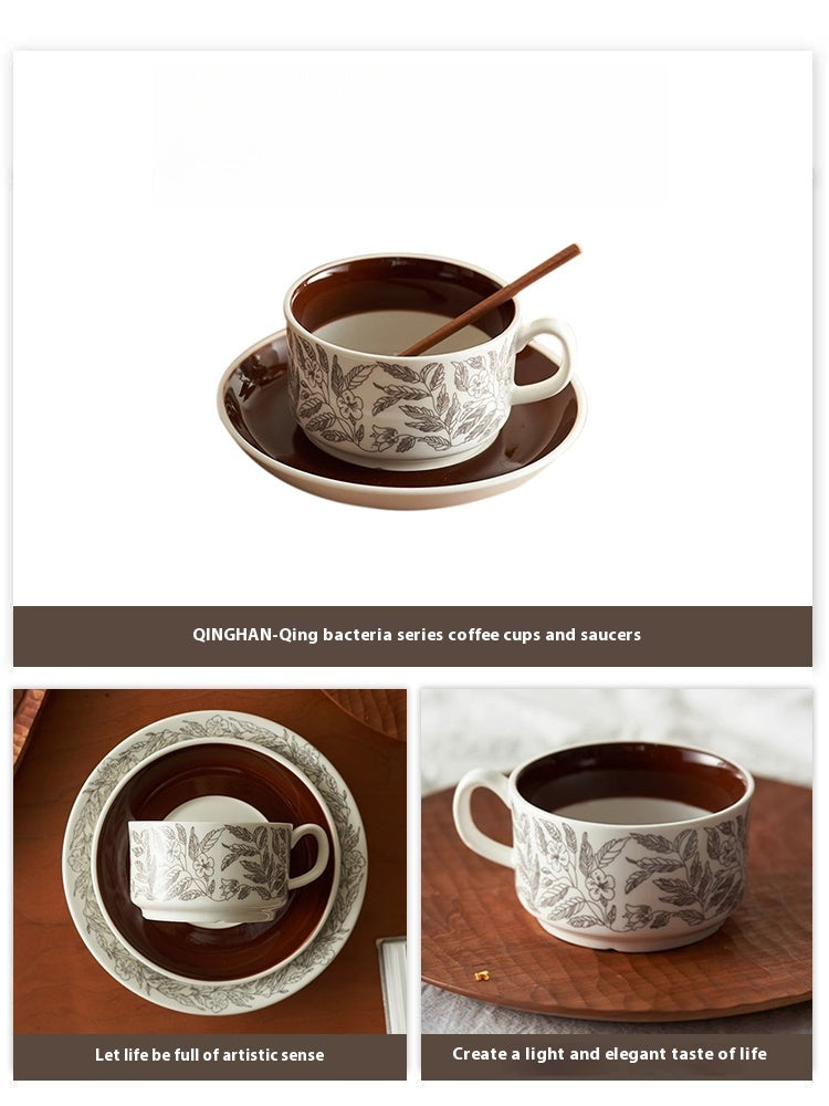 Cups Medieval Coffee Cups and Saucers Delicate Household Ceramic Cup Set French | Qinghan