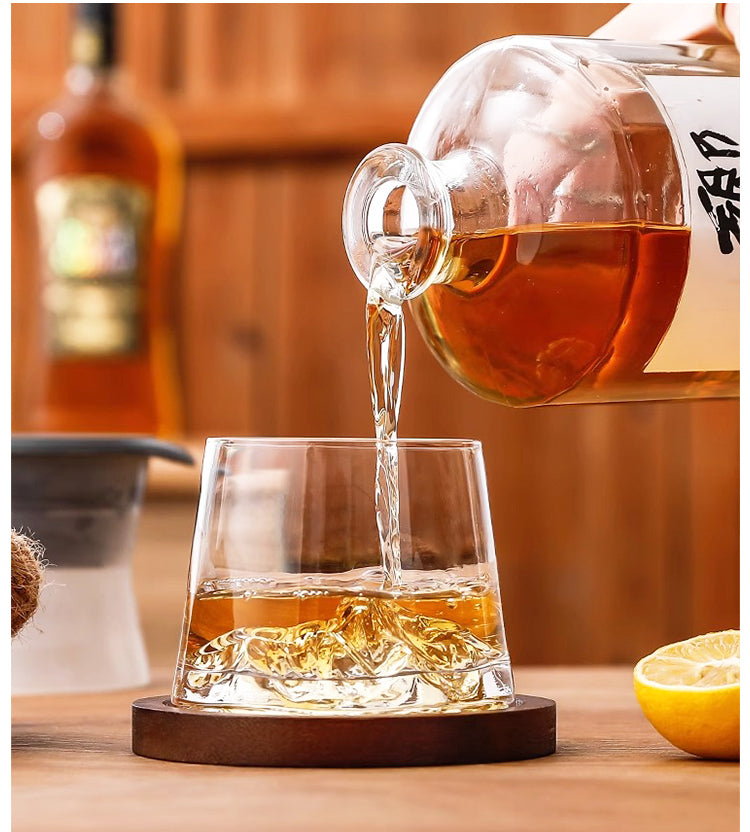 Cup with Japanese Whiskey Glass Guanshan Cup Crystal Glass Snow Mountain Cup | Yuman