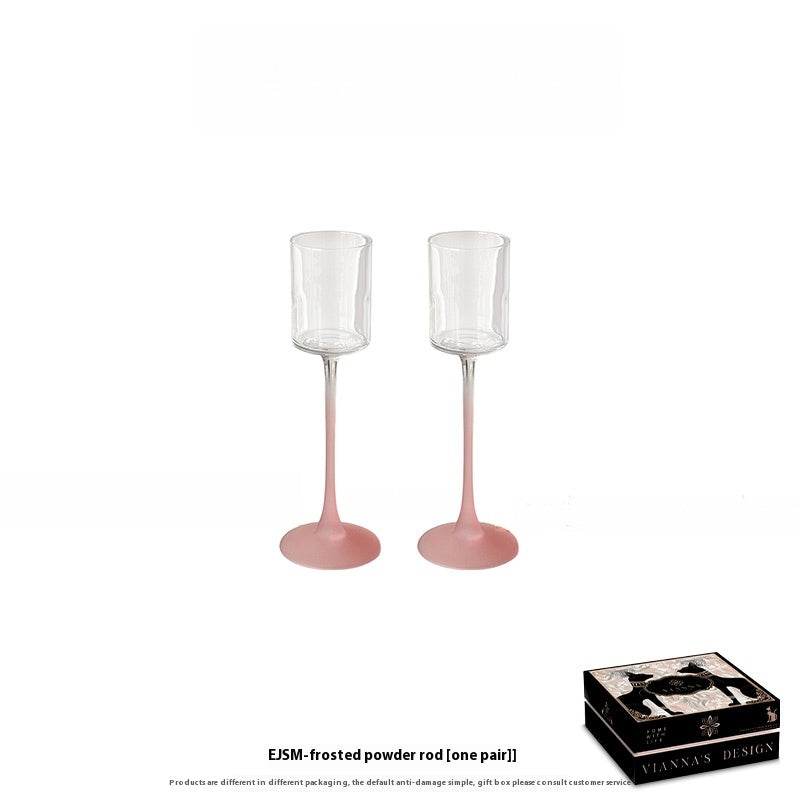French frosted tall glass wine glass champagne glass niche straight cocktail glass