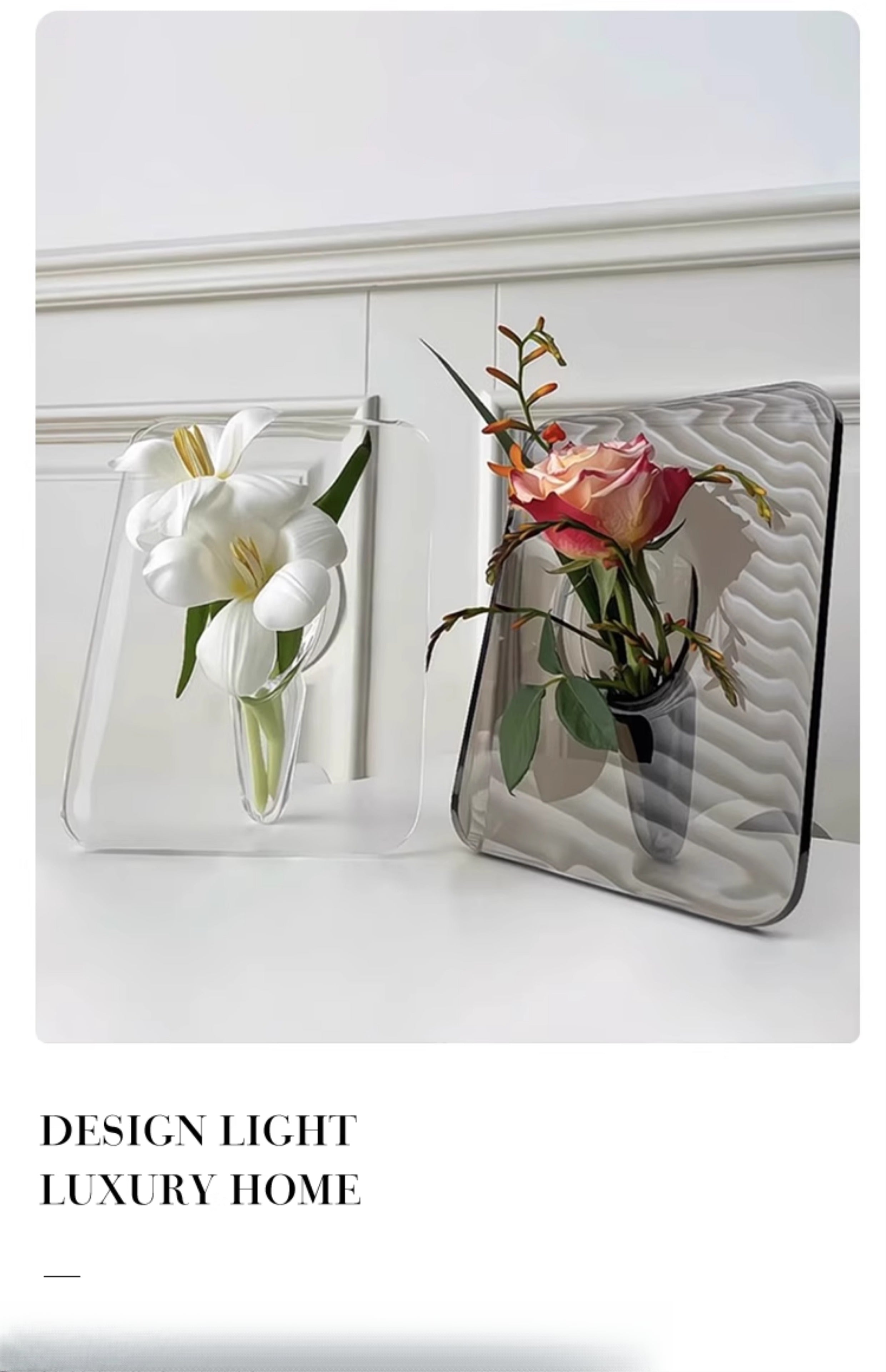Vase Nordic ins premium sense transparent desktop porch flower arrangement ornament | Photo frame