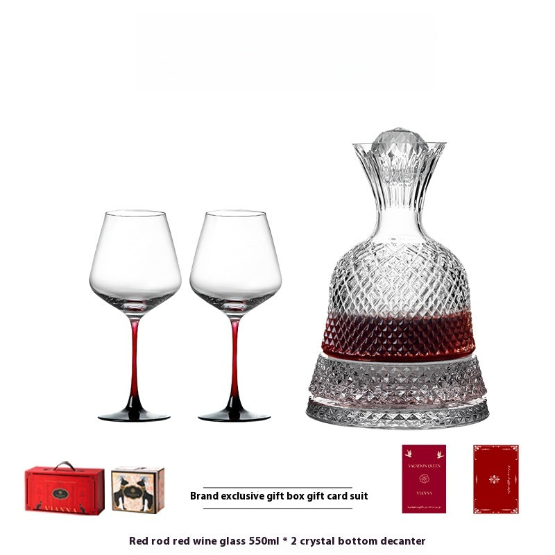 European high-end red wine glass rotating crystal wine decanter wine set