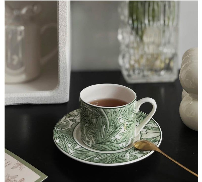 Cups French retro ceramic coffee cup and saucer set exquisite medieval cup | William