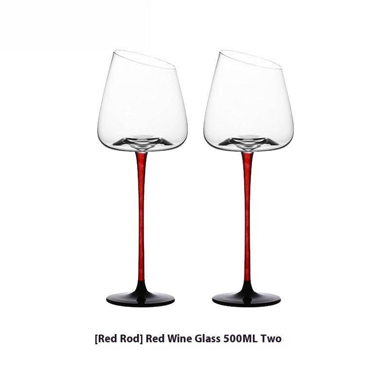 European Champagne Glass Set Creative Crystal Glass Wine Glass Goblet | Red Rod