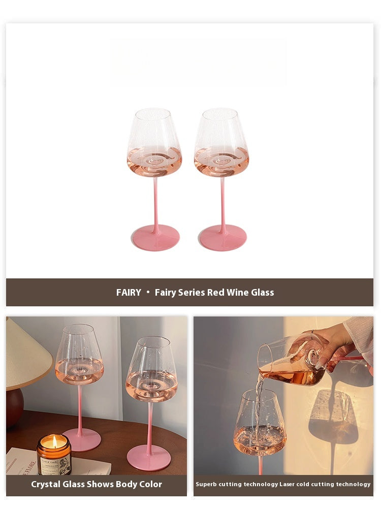 Gradual change of powder French goblet wine glass