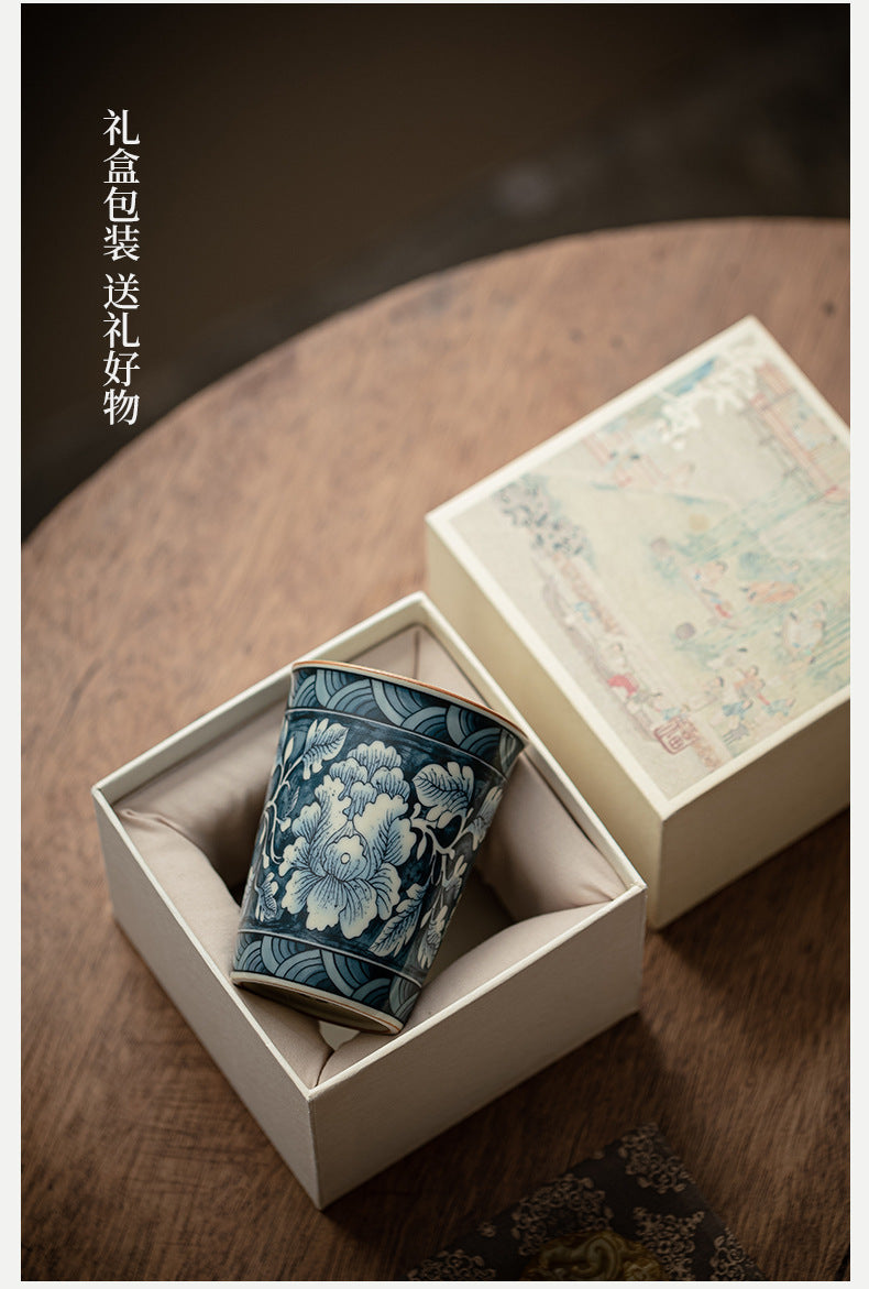 Traditional floral hand-made tea cup mug, water cup, tea cup