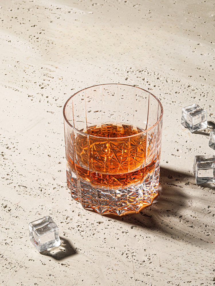 European wine glass transparent glass engraved cut cup | Remember