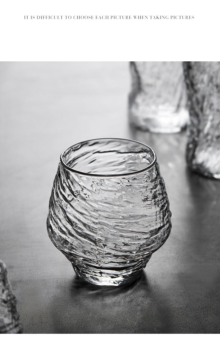 Hammer pattern heat-resistant high temperature glass household round transparent | spiral