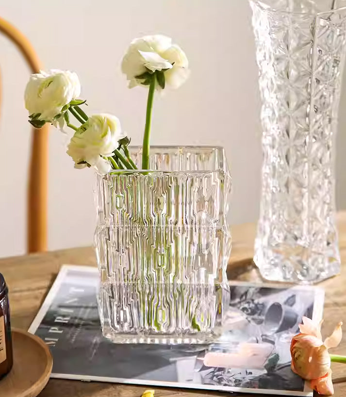 Vase ornament Living room flower arrangement glass transparent ins style light luxury high sense | Ada