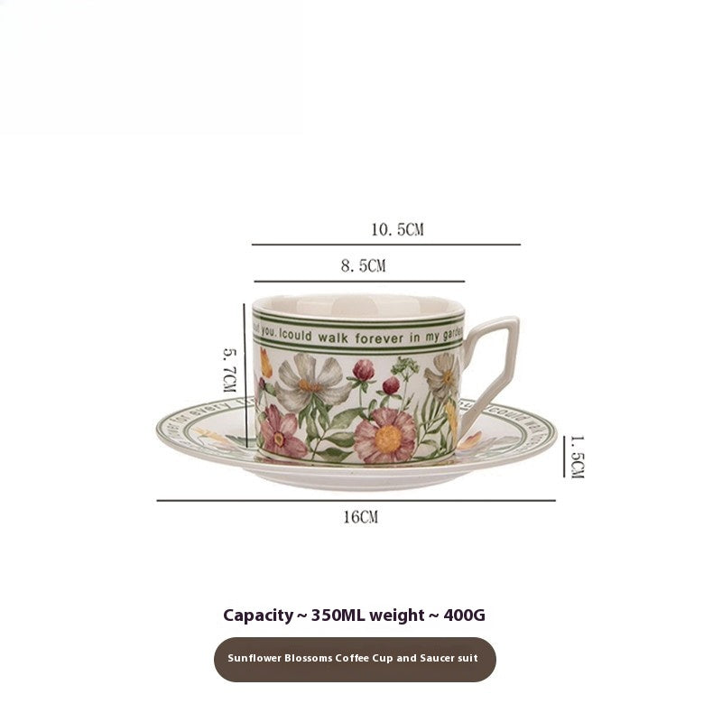 Tlife · Sunny · Cups Ceramic Coffee Cups Saucers Premium French Vintage Mugs Home | Sunny