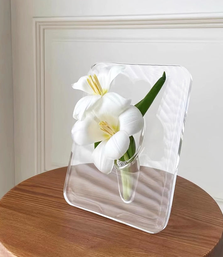 Vase Nordic ins premium sense transparent desktop porch flower arrangement ornament | Photo frame