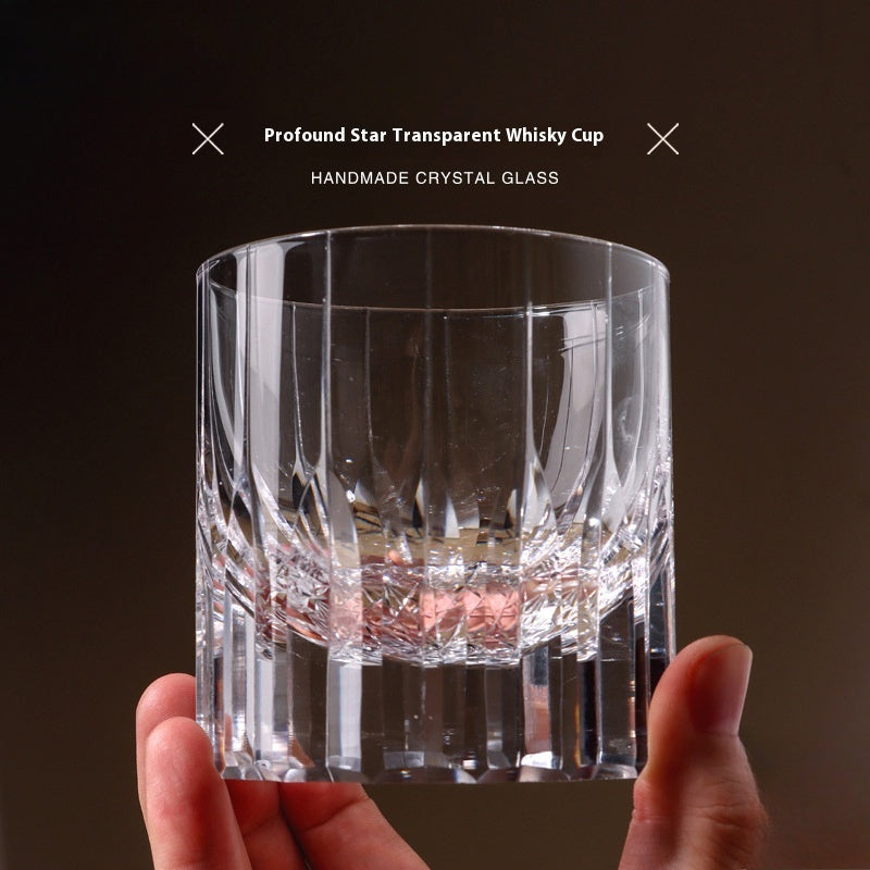 European wine glass transparent glass engraved cut cup | Remember