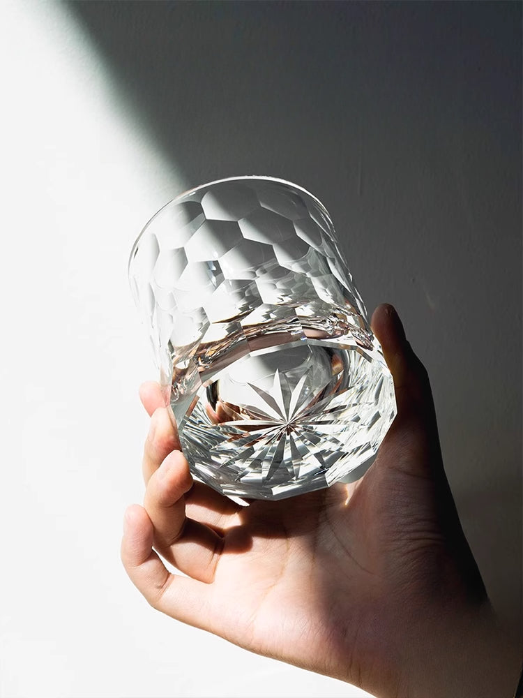 Pink Crystal Cup Glass Edo Cut Handmade Whiskey | Ke Yu