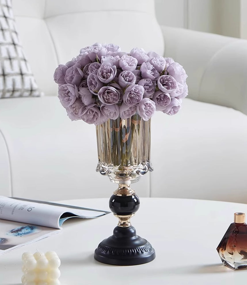 Vase Modern Light Luxury Premium Glass Flower Arranger Ornament Living Room Dining Table | Anno
