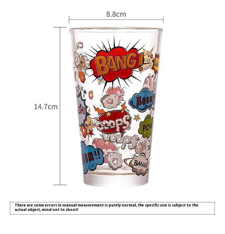 Glass Creative Heat-resistant Milk Drink Cup Printed Beer Cup | Exploding Flower