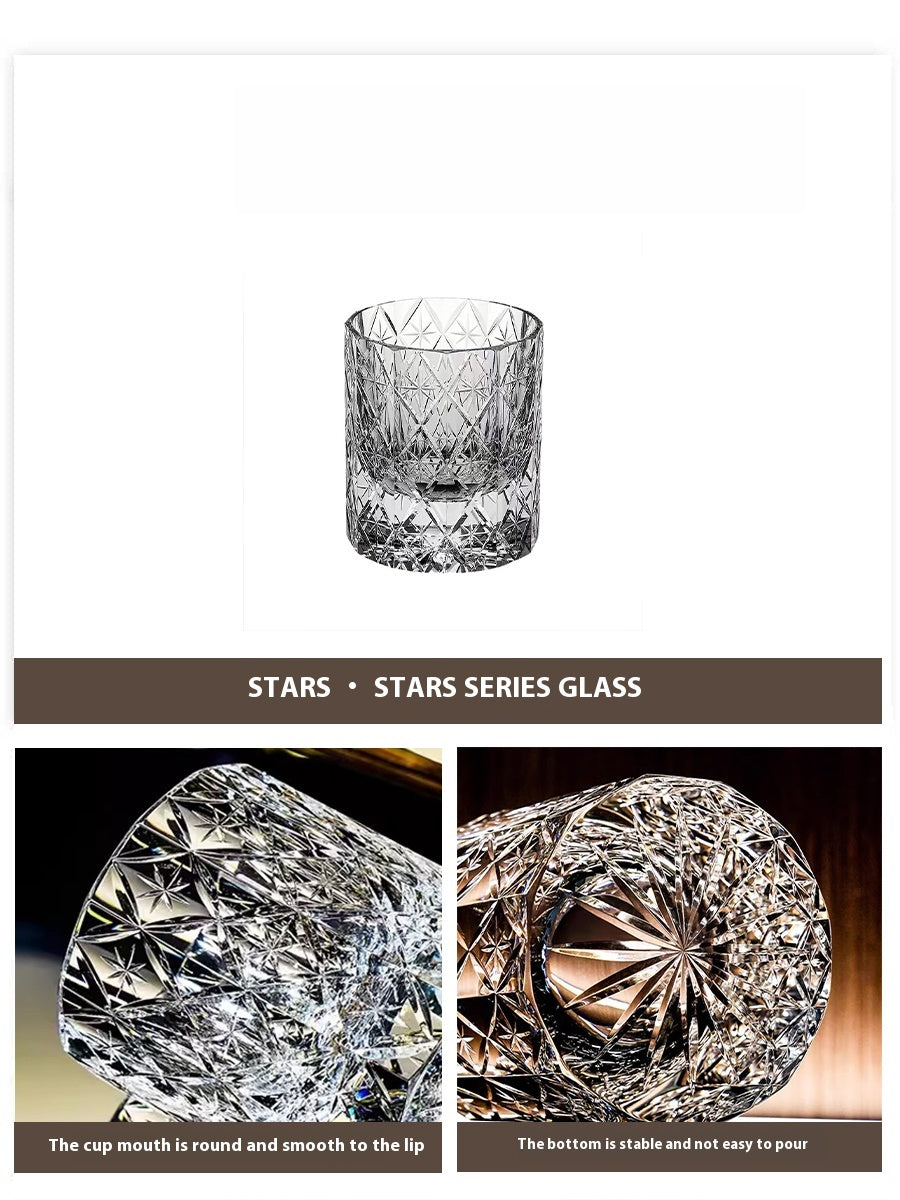 Cups High-end hand-carved K9 crystal glass whiskey foreign wine cup | Star