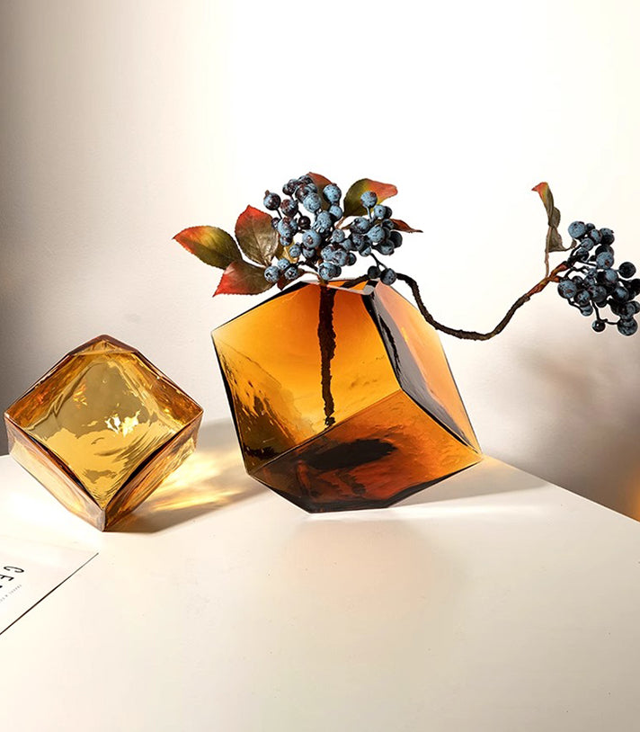 Vase concave Rubik's Cube hydroponic glass flower ware home light luxury ornament | Rubik's Cube