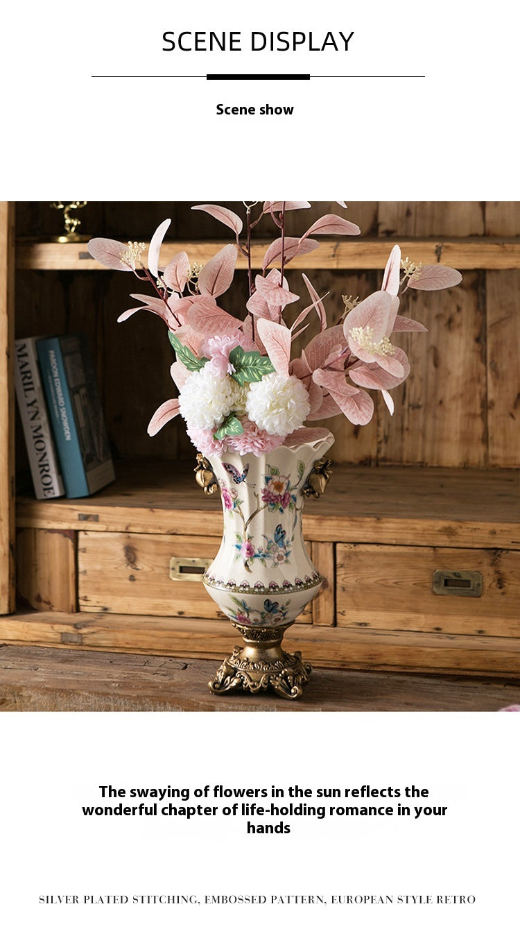 Vase American retro ice crack ceramic creative home decoration ornament | Beauty