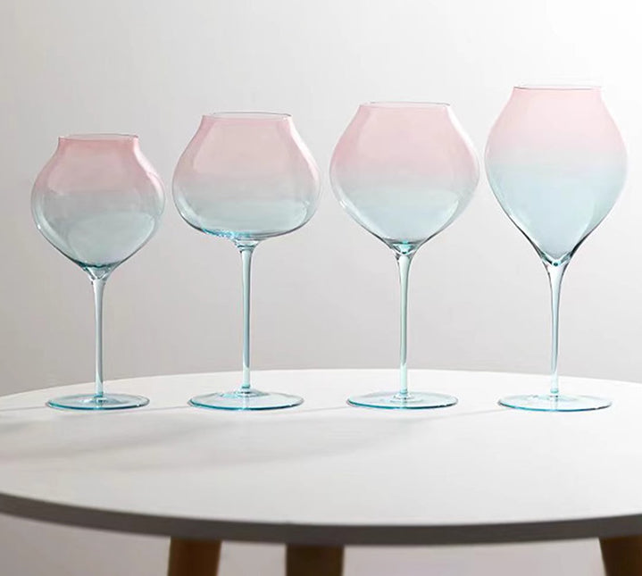 Light luxury gradual change glass tall wine glass household personalized red wine glass wine glass