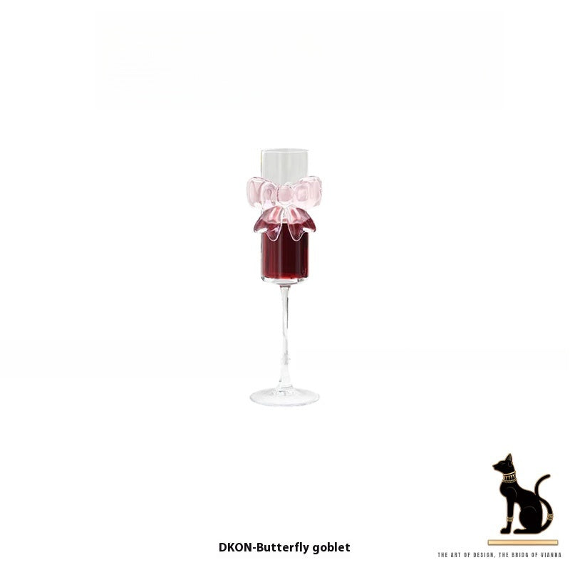 High-value butterfly high-foot glass champagne glass household wine glass crystal glass