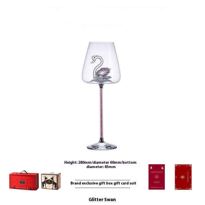 High-end crystal red wine glass set, household goblet wine glass souvenir