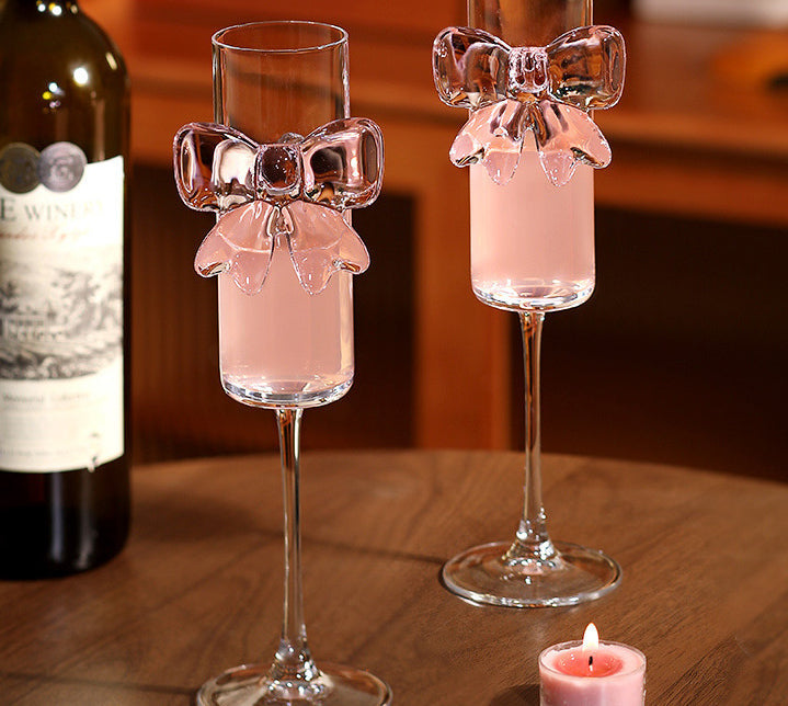 High-value butterfly high-foot glass champagne glass household wine glass crystal glass