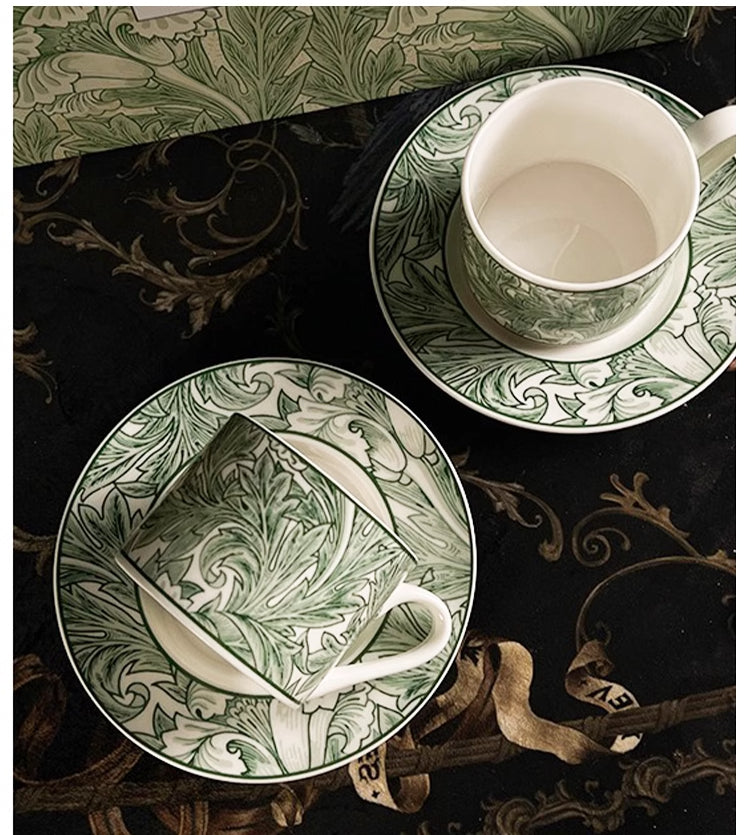 Cups French retro ceramic coffee cup and saucer set exquisite medieval cup | William