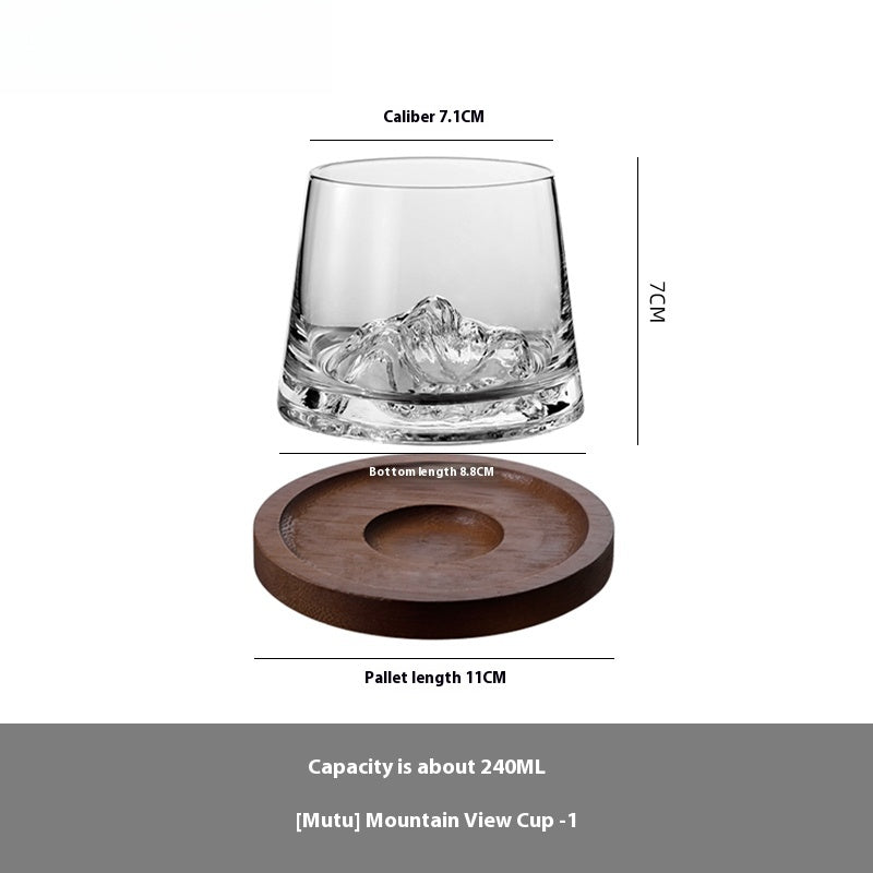 Cup with Japanese Whiskey Glass Guanshan Cup Crystal Glass Snow Mountain Cup | Yuman
