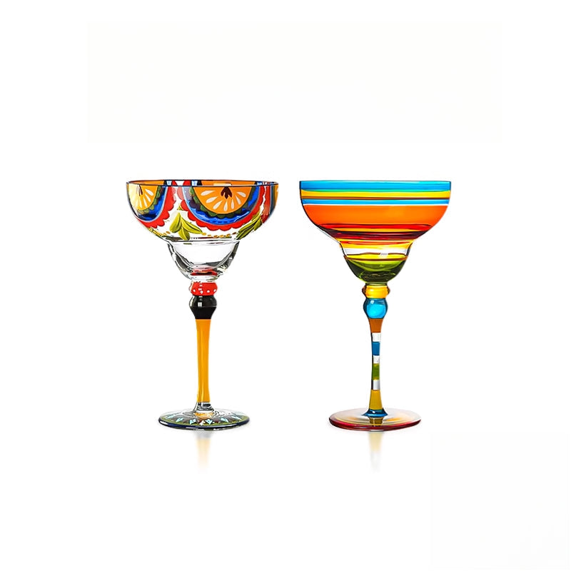 High-value hand-painted stained glass red wine glass cocktail glass birthday gift
