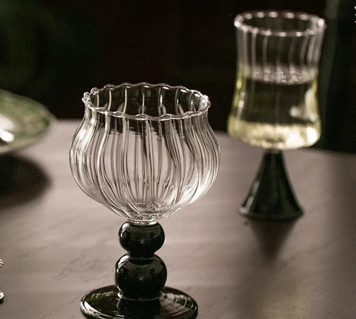 Medieval Creative Glass Wine Glass Household Black Rod Tall Juice Glass Wine Glass