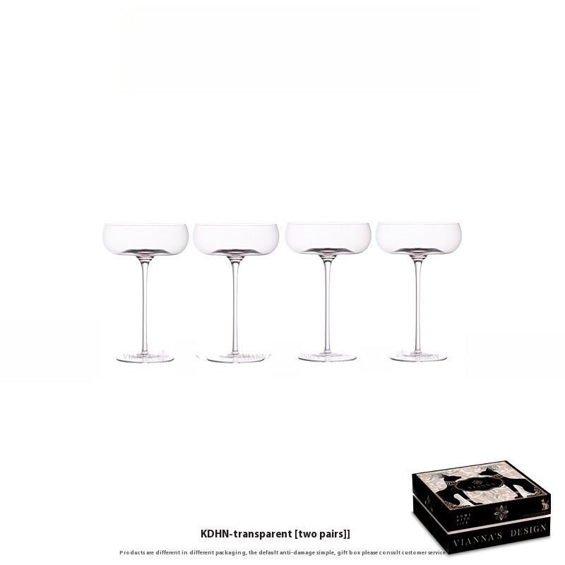 European red rod black background glass cocktail cup household tall ice cream cup