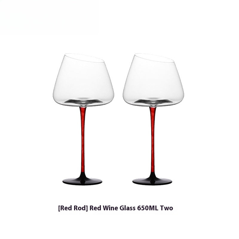 European Champagne Glass Set Creative Crystal Glass Wine Glass Goblet | Red Rod