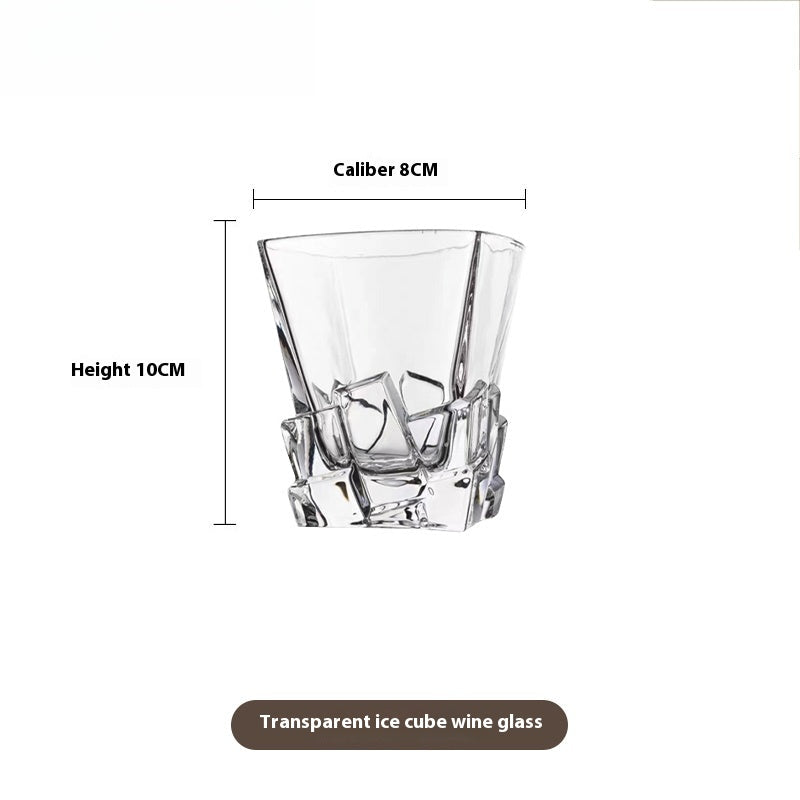 Glass with Wine Glass Creative Light Luxury Glass Premium Whiskey Cup | Ice Cubes