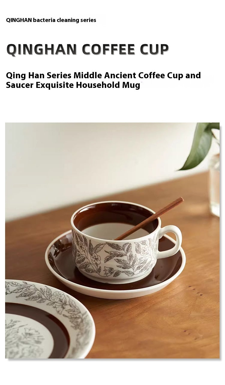 Cups Medieval Coffee Cups and Saucers Delicate Household Ceramic Cup Set French | Qinghan