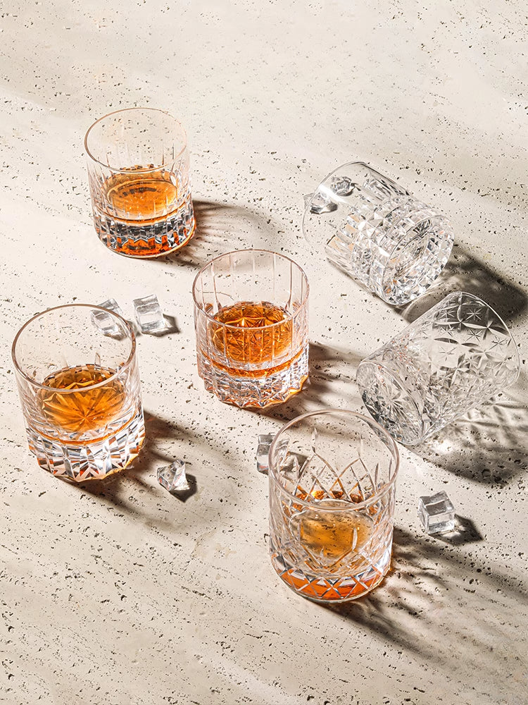 European wine glass transparent glass engraved cut cup | Remember